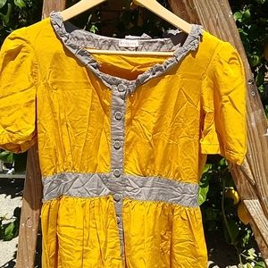 Tulle Gold and Gray Cotton/Rayon Dress Size S